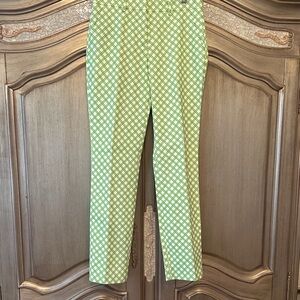Tory Sport Green and White Patterned Cropped Pants